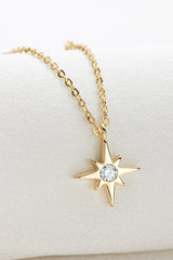 BEAUTIFUL I AM Moissanite Jewelry North Star Pendant 925 Sterling Silver Necklace