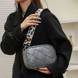 BEAUTIFUL I AM PU Leather Woven Crossbody Bag