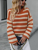 BEAUTIFUL I AM Striped Dropped Shoulder Sweater