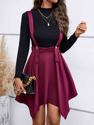 BEAUTIFUL I AM Zip Back Buttoned Overall Dress Skirt