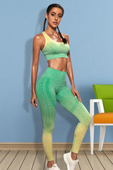 BEAUTIFUL I AM Gradient Sports Tank and Leggings Active Wear Set