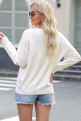 BEAUTIFUL I AM Letter Graphic Round Neck Sweater