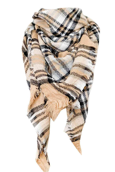 BEAUTIFUL I AM Plaid Imitation Cashmere Scarf