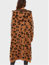 BEAUTIFUL I AM Leopard Hooded Cardigan with Pockets