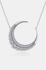 BEAUTIFUL I AM 1.8 Carat Moissanite Jewelry Crescent Moon Shape Pendant Necklace