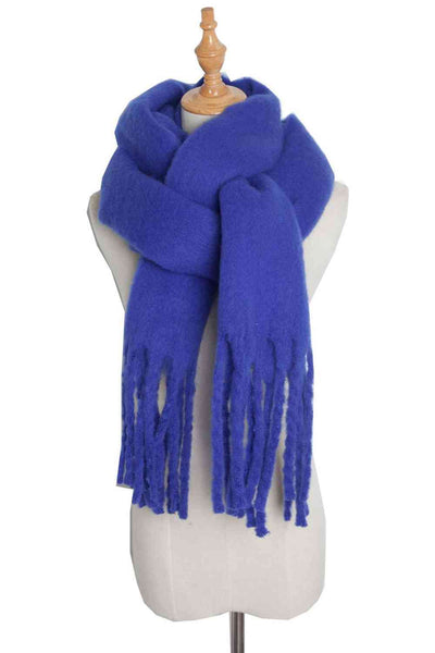 BEAUTIFUL I AM Fringe Detail Polyester Scarf