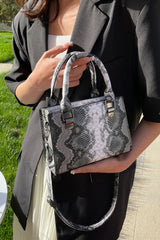 BEAUTIFUL I AM Snakeskin Print PU Leather Hand Bag