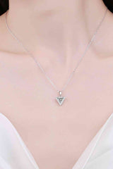 BEAUTIFUL I AM 925 Sterling Silver Triangle Moissanite Jewelry Pendant Necklace