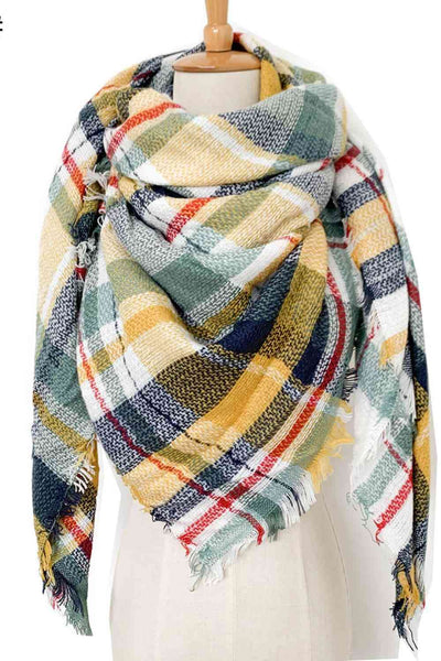 BEAUTIFUL I AM Plaid Imitation Cashmere Scarf