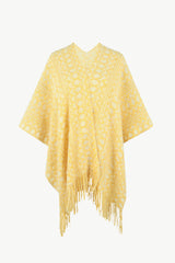 BEAUTIFUL I AM Open Front Fringe Hem Poncho