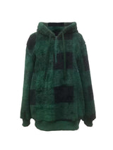 BEAUTIFUL I AM Plaid Half Zip Drawstring Hoodie