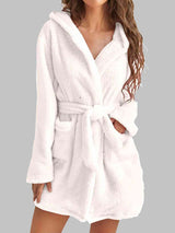 BEAUTIFUL I AM Tie Waist Hooded Robe