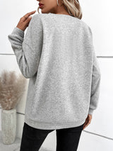 BEAUTIFUL I AM V-Neck Dropped Shoulder Sweatshirt