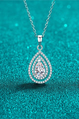 BEAUTIFUL I AM 1 Carat Moissanite Jewelry Teardrop Pendant Necklace