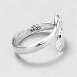 BEAUTIFUL I AM Hug Shape 925 Sterling Silver Jewelry Bypass Ring