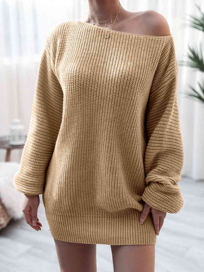 BEAUTIFUL I AM Rib-Knit Mini Sweater Dress