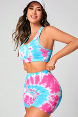 BEAUTIFUL I AM Tie-Dye Sports Bra and Shorts Set Active Wear