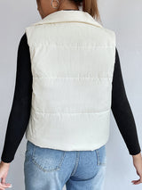 BEAUTIFUL I AM Zip-Up Collared Vest Jacket