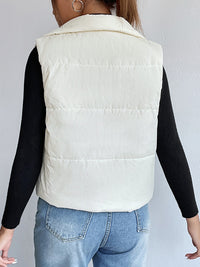 BEAUTIFUL I AM Zip-Up Collared Vest Jacket