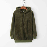 BEAUTIFUL I AM Quarter-Zip Drawstring Teddy Hoodie