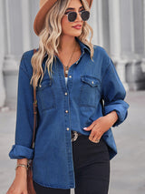 BEAUTIFUL I AM Long Sleeve Denim Shirt Jacket