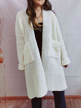 BEAUTIFUL I AM Open Front Long Sleeve Cardigan with Pockets