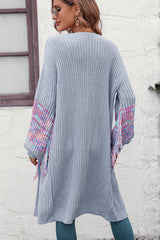 BEAUTIFUL I AM Fringe Sleeve Dropped Shoulder Cardigan