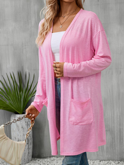 BEAUTIFUL I AM Open Front Longline Cardigan with Pockets