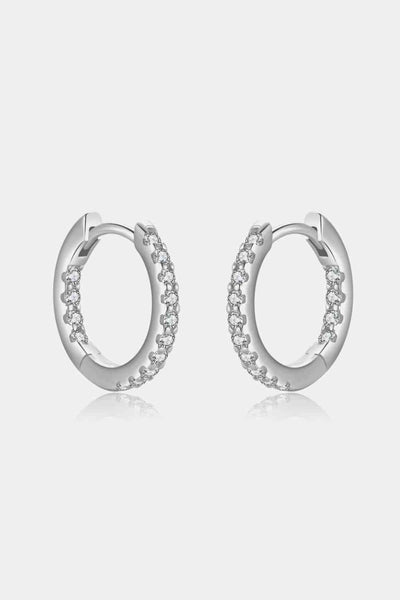 BEAUTIFUL I AM Inlaid Zircon Jewelry 925 Sterling Silver Huggie Earrings