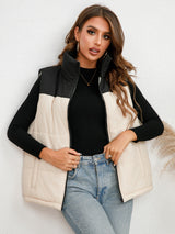 BEAUTIFUL I AM Two-Tone Zip-Up Vest Jacket