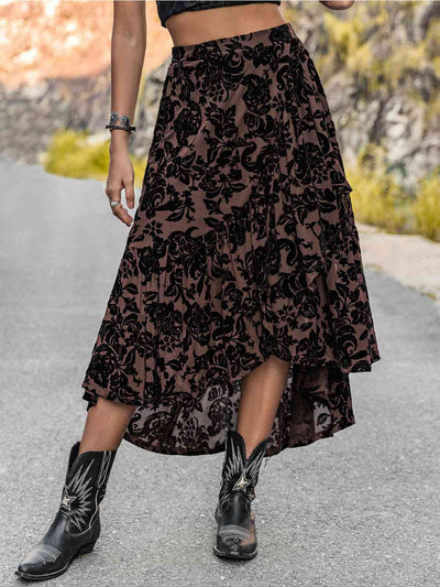 BEAUTIFUL I AM Printed Ruffled Midi Skirt Dress