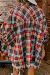 BEAUTIFUL I AM Plaid Pocketed Button Up Shirt