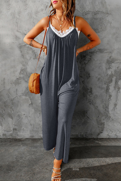 BEAUTIFUL I AM Spaghetti Strap Wide Leg Pants Jumpsuit