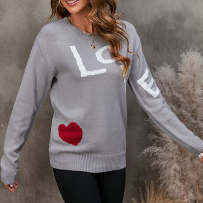 BEAUTIFUL I AM LOVE Round Neck Sweater