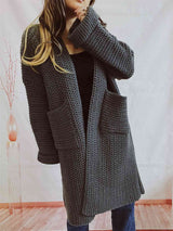 BEAUTIFUL I AM Open Front Long Sleeve Cardigan with Pockets