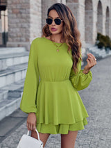 BEAUTIFUL I AM Round Neck Layered Mini Dress