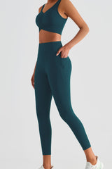 BEAUTIFUL I AM Wide Waistband Sports Leggings with Pockets Active Wear