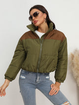 BEAUTIFUL I AM Two-Tone Zip-Up Puffer Jacket