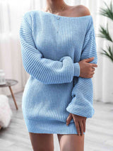 BEAUTIFUL I AM Rib-Knit Mini Sweater Dress