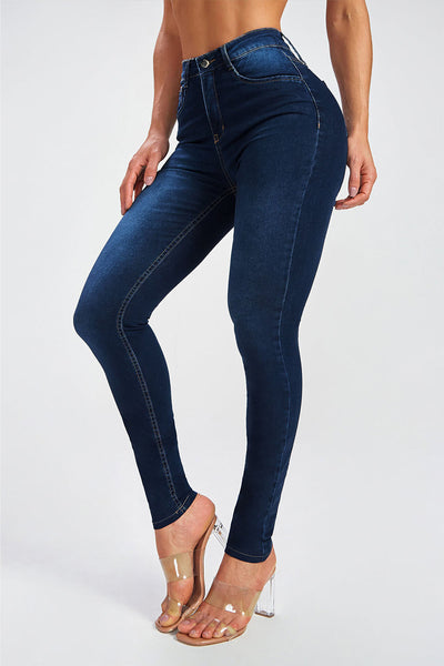 BEAUTIFUL I AM Button Fly Skinny Jeans