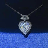 BEAUTIFUL I AM 3 Carat Moissanite 925 Sterling Silver Heart Pendant Necklace Jewelry