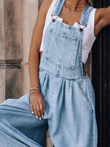 BEAUTIFUL I AM Wide Leg Denim Pants Overalls