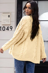 BEAUTIFUL I AM Open Front Cable-Knit Cardigan