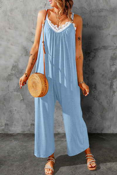 BEAUTIFUL I AM Spaghetti Strap Wide Leg Pants Jumpsuit