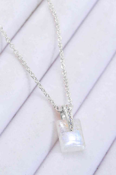 BEAUTIFUL I AM 925 Sterling Silver Jewelry Natural Moonstone Pendant Necklace