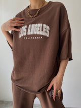 BEAUTIFUL I AM LOS ANGELES CALIFORNIA Graphic Sweatshirt and Sweatpants Joggers Set