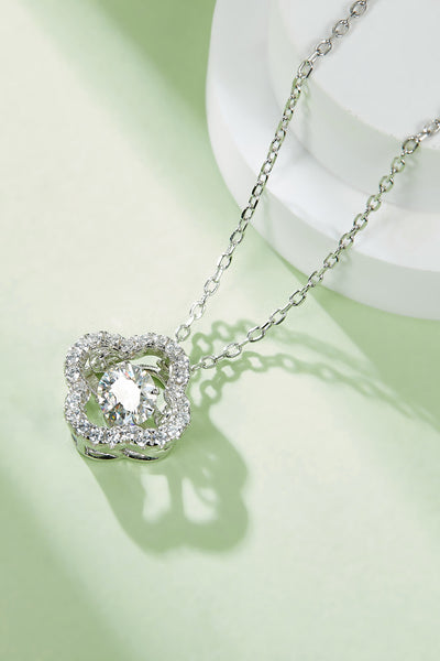 BEAUTIFUL I AM Moissanite Jewelry Four Leaf Clover Pendant Necklace