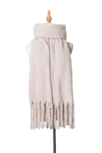 BEAUTIFUL I AM Fringe Detail Polyester Scarf