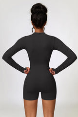 BEAUTIFUL I AM Half Zip Long Sleeve Active Wear Romper