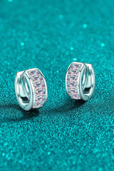 BEAUTIFUL I AM 1.8 Carat Moissanite Jewelry 925 Sterling Silver Huggie Earrings